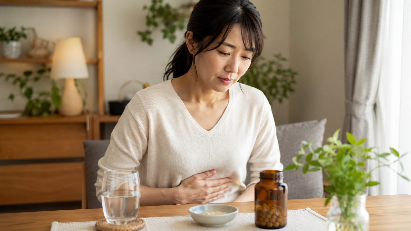 胃もたれや食欲不振でエビオス錠の使用を考える日本人女性